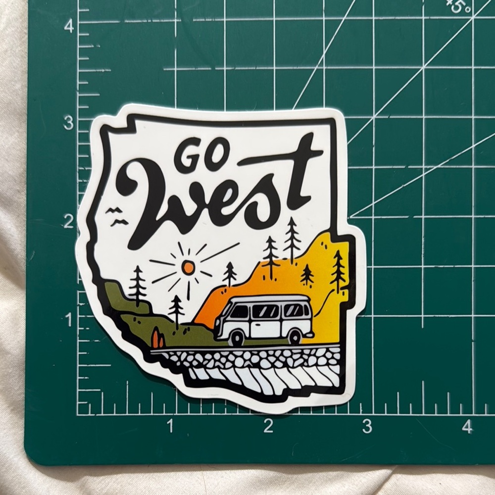 Go West Adventure Sticker - Multicolor